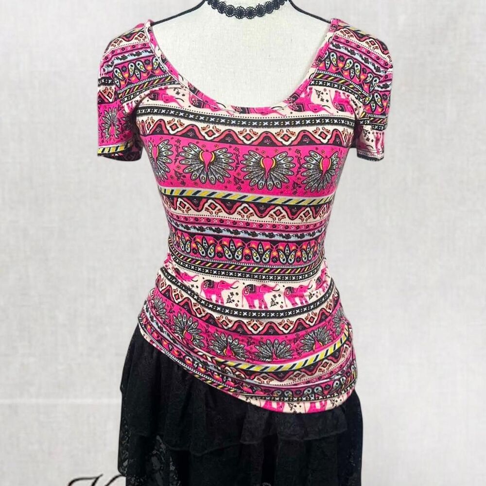 Y2K Boho Patterned Style Feminine Aesthetic Top